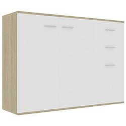 Foto van Vidaxl dressoir 105x30x75 cm spaanplaat wit en sonoma eikenkleurig