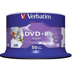 Foto van Verbatim 43512 dvd+r disc 4.7 gb 50 stuk(s) spindel bedrukbaar