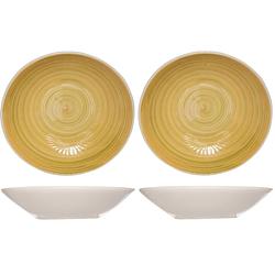 Foto van 4x stuks ronde diepe borden/soepborden turbolino geel 21 cm - diepe borden