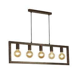 Foto van Bohemian hanglamp - bussandri exclusive - metaal - bohemian - e27 - l: 92cm - voor binnen - woonkamer - eetkamer - bruin