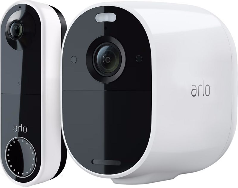 Foto van Arlo essential beveiligingscamera wit + arlo wire free video doorbell wit