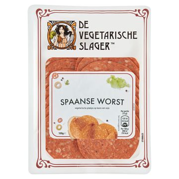 Foto van 25% korting | de vegetarische slager spaanse worst 100g aanbieding bij jumbo