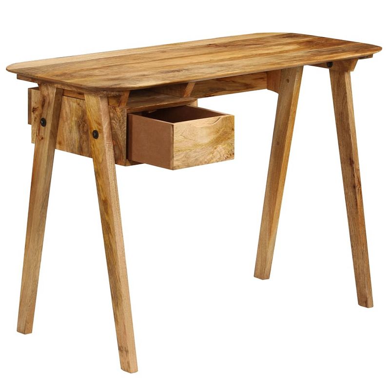 Foto van The living store mangohouten bureau - studeertafel - 110x50x76 cm - massief mangohout