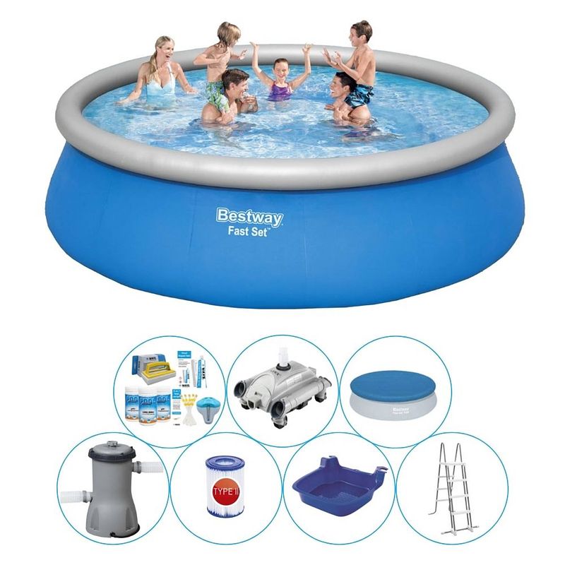 Foto van Bestway fast set rond 457x84 cm - zwembad inclusief accessoires