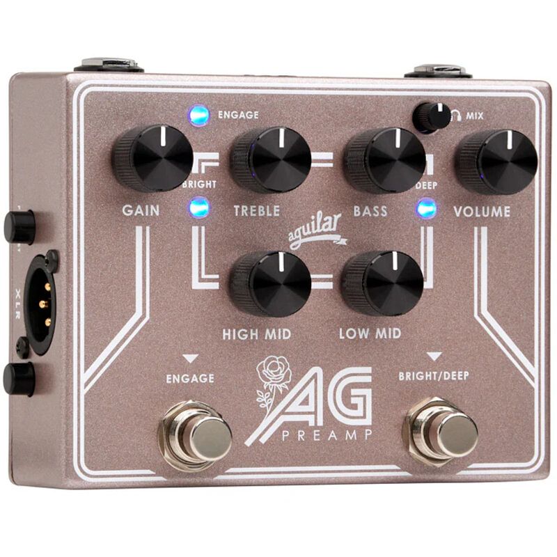 Foto van Aguilar ag preamp breast cancer awareness limited edition analoge voorversterker en di effectpedaal