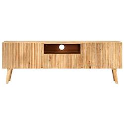 Foto van The living store massief mangohout tv-meubel - 140 x 30 x 49 cm - natuurlijke afwerking