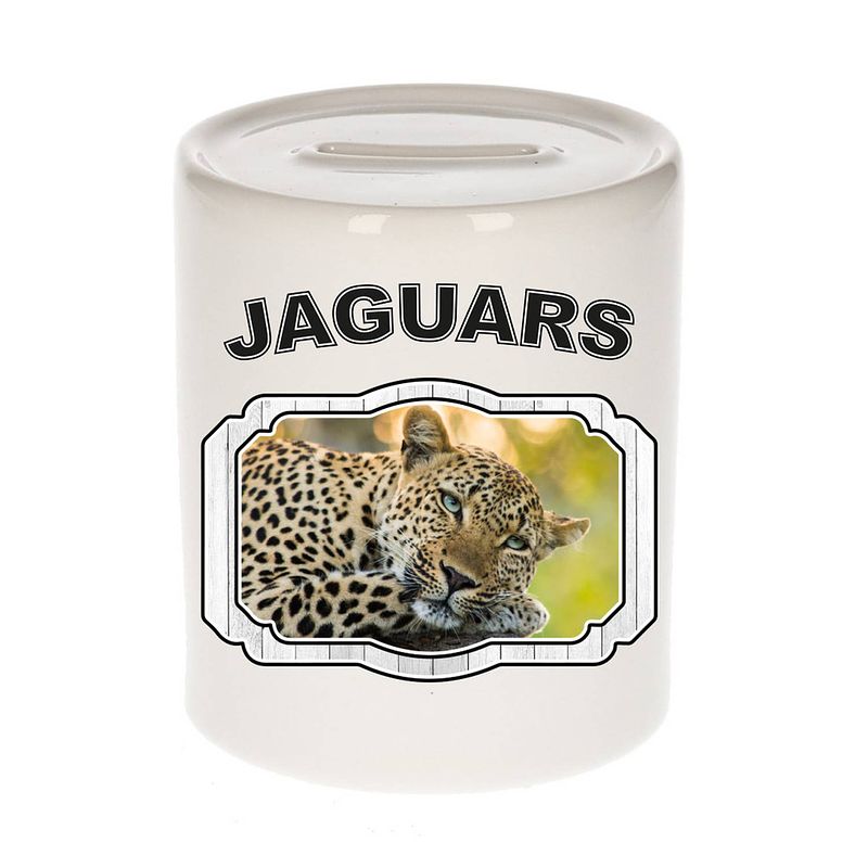 Foto van Dieren luipaard spaarpot - jaguars/ jaguars/ luipaarden spaarpotten kinderen 9 cm - spaarpotten