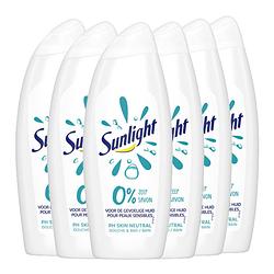 Foto van Sunlight zeep - badschuim 0% zeep - ph-huidneutraal - voordeelverpakking 6 x 750 ml