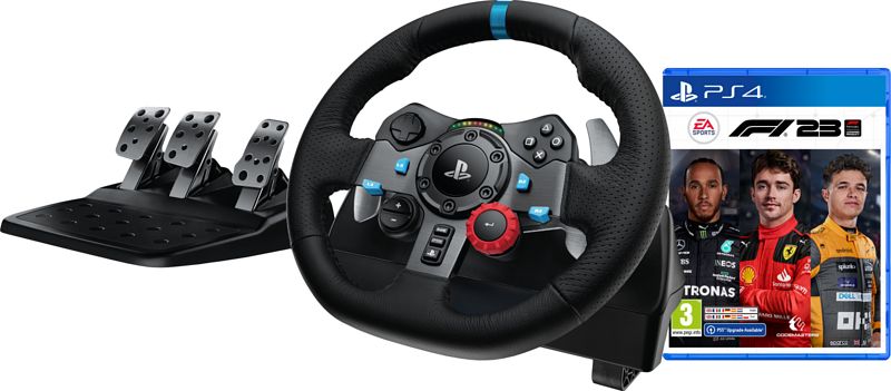 Foto van Logitech g29 driving force + f1 23 ps4