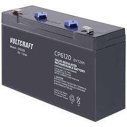 Foto van Voltcraft ce6v/12ah loodaccu 6 v 12 ah loodvlies (agm) (b x h x d) 151 x 100 x 50 mm kabelschoen 6.35 mm onderhoudsvrij