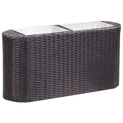 Foto van Vidaxl plantenbak verhoogd 80x25x40 cm poly rattan zwart