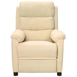 Foto van The living store verstelbare fauteuil - crème - 74 x 92 x 101.5 cm - comfortabel en duurzaam