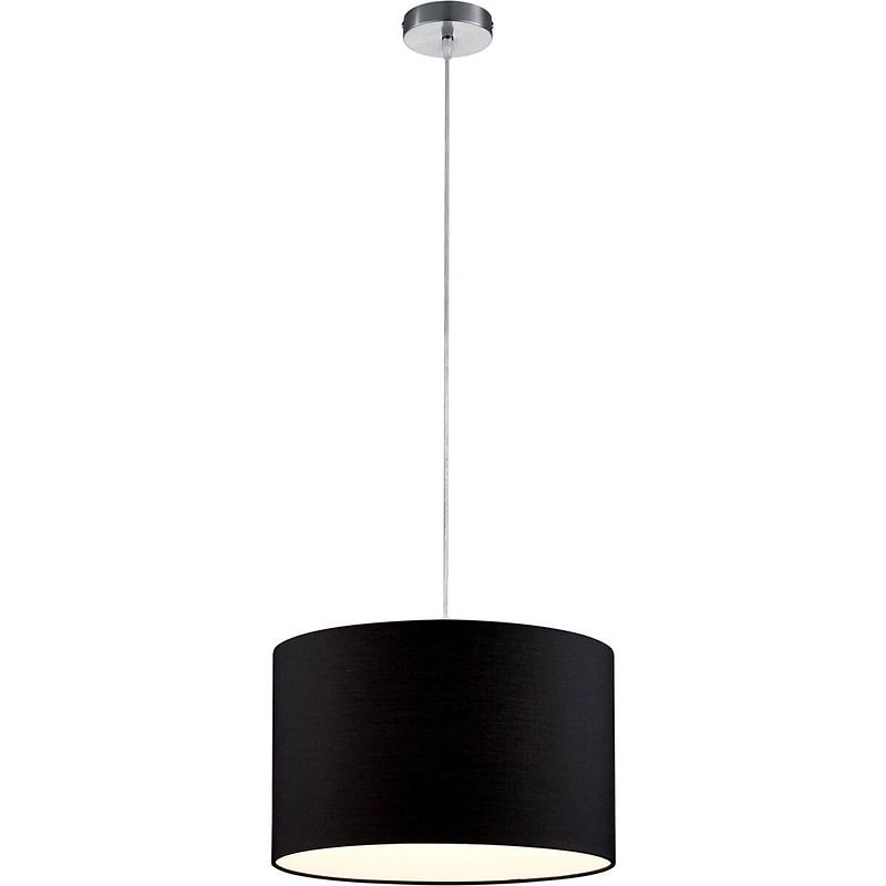 Foto van Led hanglamp - hangverlichting - trion hotia - e27 fitting - 1-lichts - rond - mat zwart - aluminium