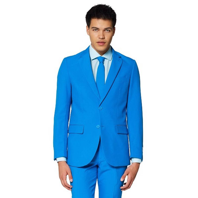 Foto van Opposuits verkleedpak blue steel heren polyester blauw