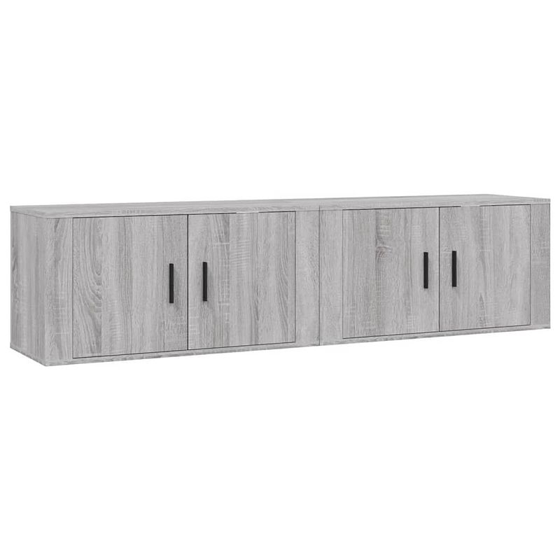 Foto van The living store tv-wandmeubel - grijs sonoma eiken - set van 2 - 80 x 34.5 x 40 cm - duurzaam hout