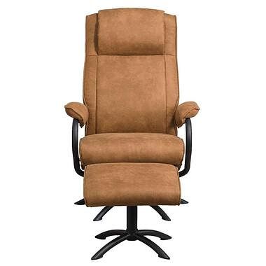 Foto van Relaxfauteuil vic incl. hocker - camel - 98x69,5x81,5 cm - leen bakker