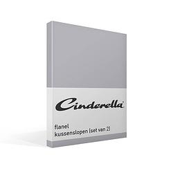 Foto van Cinderella flanel kussenslopen (set van 2) - 100% geruwde flanel-katoen - 60x70 cm - standaardmaat - grey