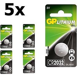 Foto van 5 stuks gp cr2032 210mah 3v lithium batterij