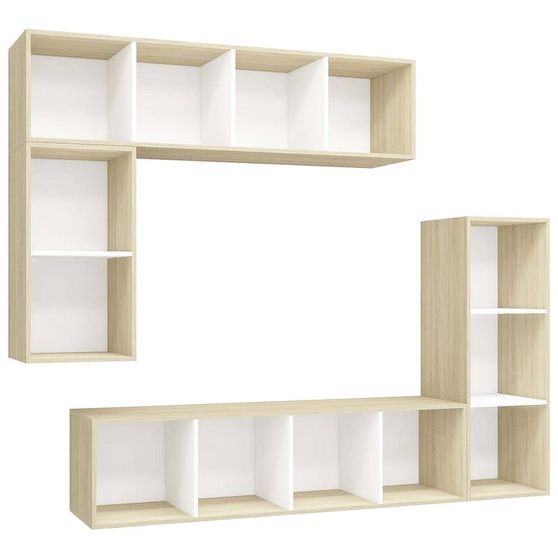 Foto van The living store televisiewandmeubelset - onbekend - tv-meubel - 37 x 37 x 72 cm / 37 x 37 x 107 cm / 37 x 37 x 142.5