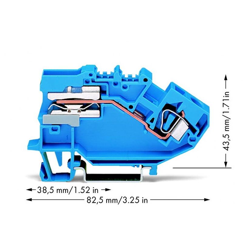 Foto van Wago 782-613 scheidingsklem 8 mm spanveer toewijzing: n blauw 25 stuk(s)