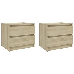 Foto van The living store nachtkastjes 2 st 50x39x43-5 cm spaanplaat sonoma eikenkleurig - kast