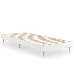 Foto van The living store bedframe - houten - bedframes - 193 x 78 x 20 cm - hoogglans wit