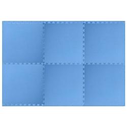 Foto van The living store puzzelsportmat - blauw eva-schuim - 60 x 60 x 1 cm - 2.16 ?