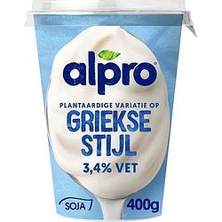 Foto van Drinkyoghurt, protein en kwark | alpro plantaardige variatie op griekse stijl yoghurt 3.4% vet 400g aanbieding bij jumbo