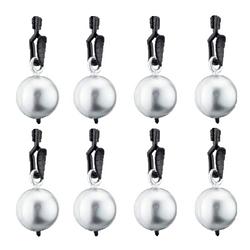 Foto van 8x stuks tafelkleedgewichtjes zilveren kogels/ballen 3.5 cm - tafelkleedgewichten