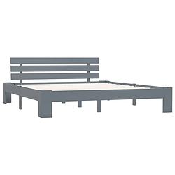 Foto van The living store bedframe massief grenenhout - 213x185x66 cm - grijs