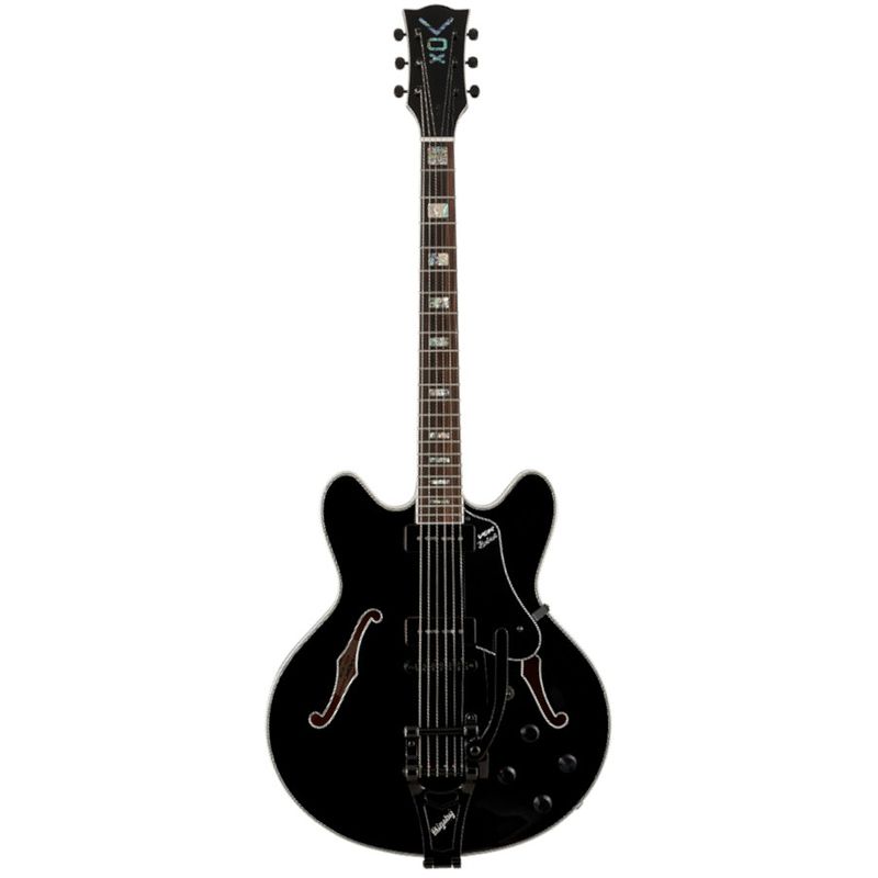 Foto van Vox bobcat v90 bigsby jet black semi-akoestische gitaar