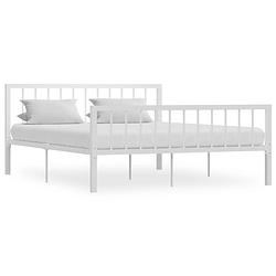 Foto van Vidaxl bedframe metaal wit 160x200 cm