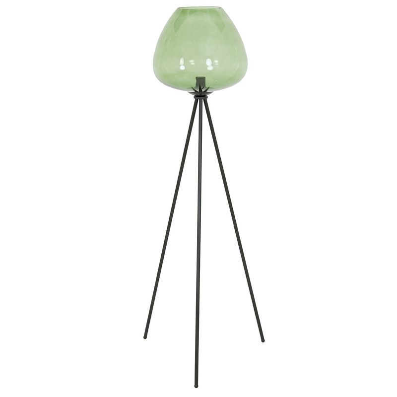 Foto van Light&living vloerlamp ø42x146 cm mayson mat zwart+glas groen