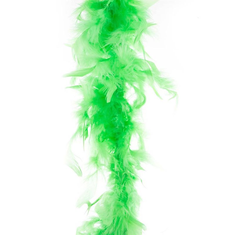 Foto van Carnaval verkleed veren boa kleur fluor groen 2 meter - verkleed boa