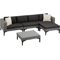 Foto van Tectake® - wicker loungeset konstanza met aluminium frame - grijs - 404794