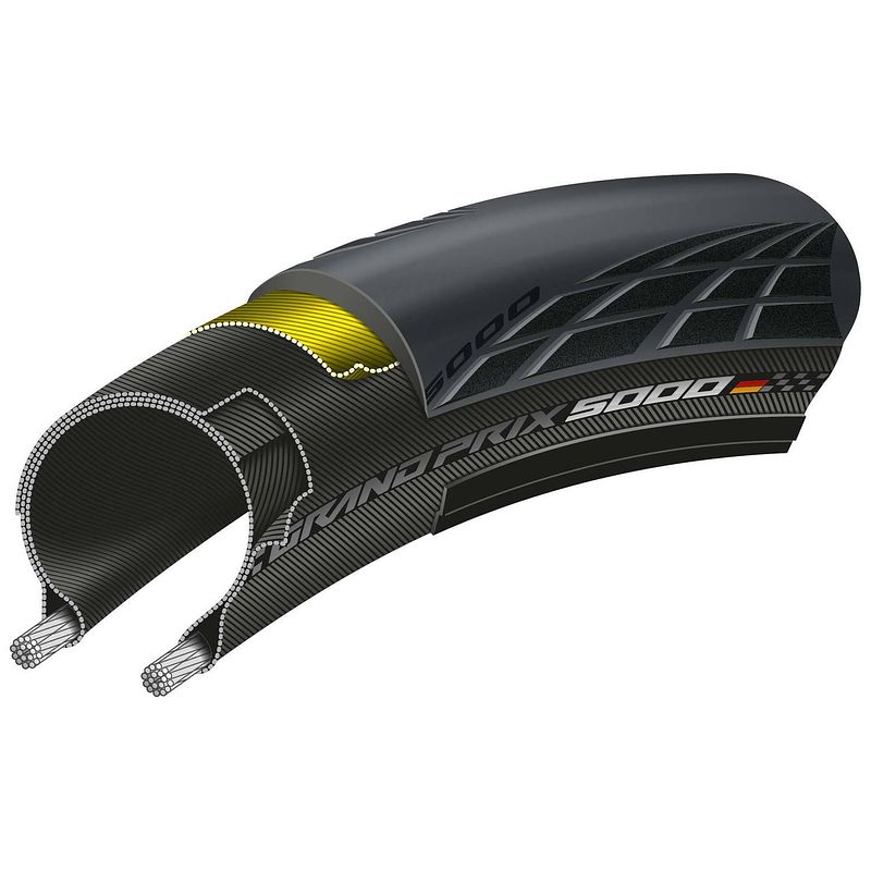 Foto van Continental buitenband grand prix 5000 28 x 7/8 (23-622) vouw