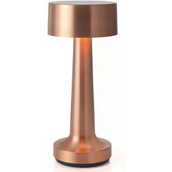 Foto van Goliving tafellamp oplaadbaar - draadloos en dimbaar - moderne touch lamp - 21 cm - roségoud