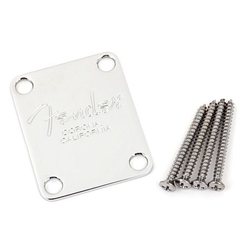 Foto van Fender neck plate corona 4-bolt voor basgitaar chroom