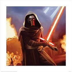 Foto van Pyramid star wars episode vii kylo ren fire kunstdruk 40x40cm