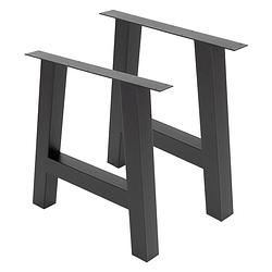 Foto van Ml-design set van 2 a-vormige tafelpoten, 70x72 cm, gemaakt van staal