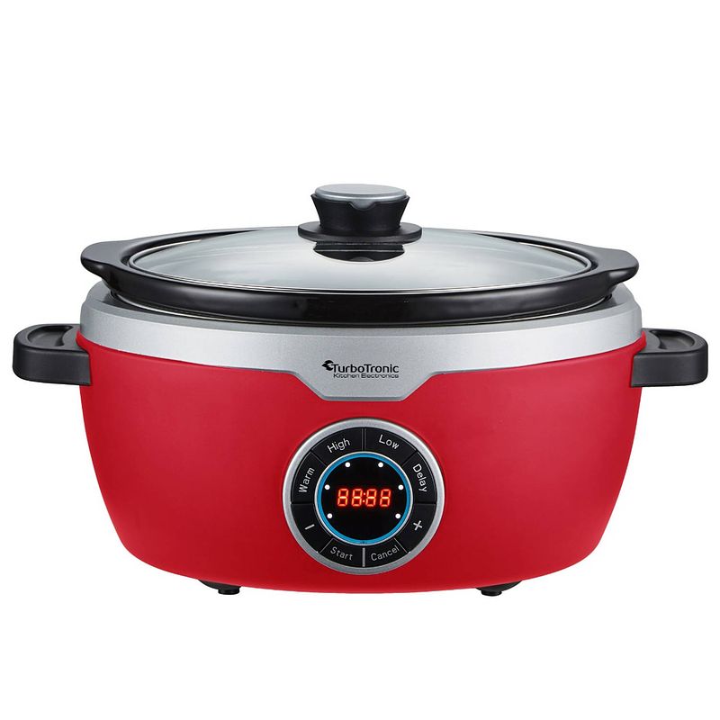 Foto van Turbotronic sc100 digitale slow cooker met timer - 3.5l - 190w - rood