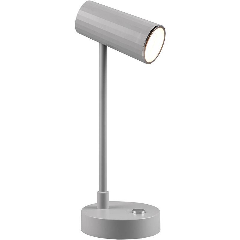 Foto van Led bureaulamp - trion lono - 2.5w - aanpasbare kleur - dimbaar - rond - mat grijs - kunststof