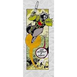 Foto van Komar guardians retro comic rocket raccoon vlies fotobehang 100x250cm 2-banen