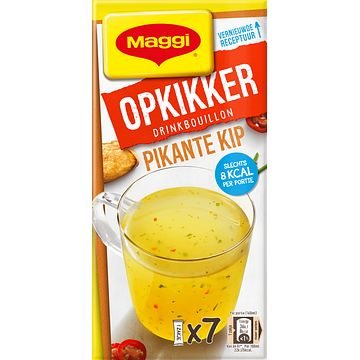 Foto van Maggi opkikker drinkbouillon pikante kip 7 x 3, 7g bij jumbo