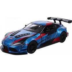 Foto van Kinsmart auto toyota gr supra racing gazoo 12,5 cm diecast blauw