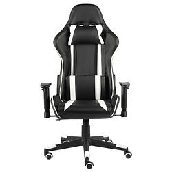 Foto van The living store gamingstoel gamer - hoge rugleuning - ergonomisch - hoogte verstelbaar - zwart/wit - 68x69x123-133 cm