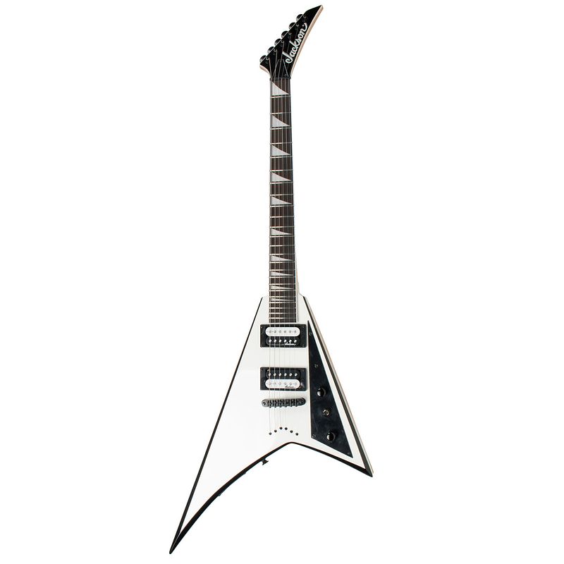 Foto van Jackson js32t rhoads white w. black bevels elektr. git.