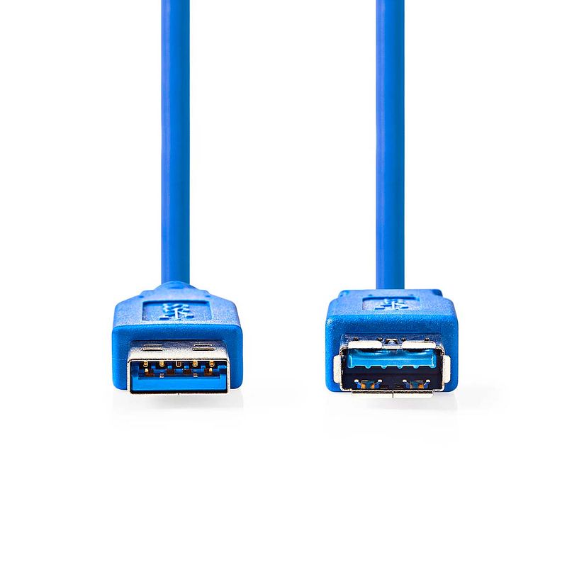 Foto van Nedis usb-kabel - blauw - 3.00 m