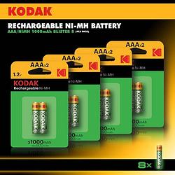 Foto van Kodak - oplaadbare aaa batterijen - potlood - 1000mah - 8 stuks