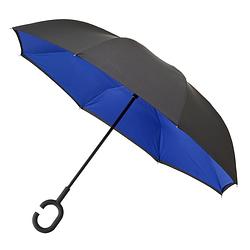 Foto van Impliva paraplu inside out handopening 107 cm blauw/zwart
